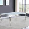 Carone Rectangular 81-inch Glass Top Dining Table White