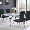 Carone 5-piece 61-inch Rectangular White Glass Dining Set Black