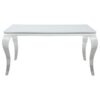 Carone Rectangular 61-inch Glass Top Dining Table White