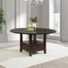 Twyla 60-inch Round Dining Table with Drawer Dark Cocoa