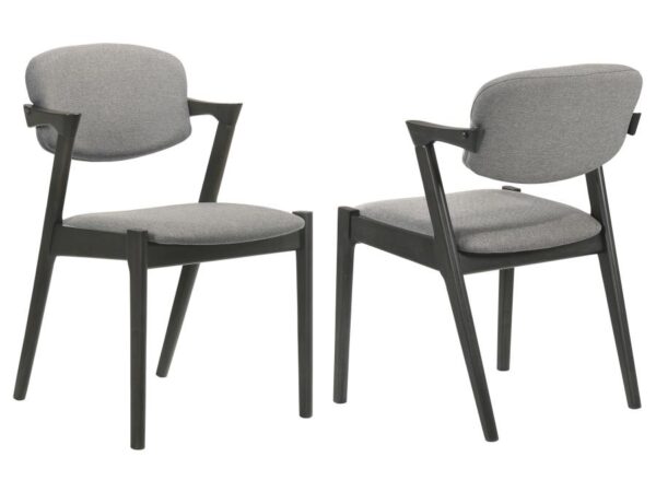 Stevie Padded Wood Dining Arm Chair Black (Set of 2)