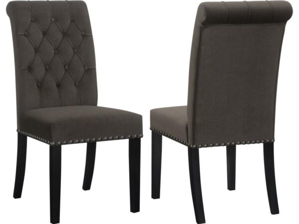 Alana Velvet Upholstered Dining Side Chair Brown (Set of 2)