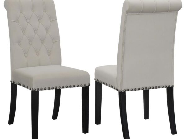 Alana Velvet Upholstered Dining Side Chair Sand (Set of 2)