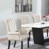 Alana Velvet Upholstered Dining Arm Chair Sand