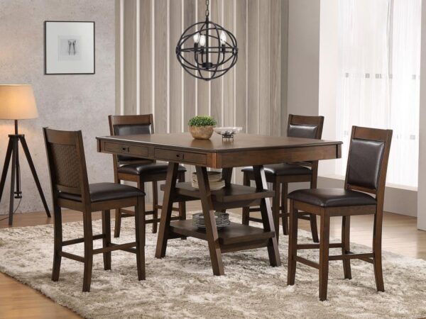 Dewey 5-piece Rectangular Dining Table Set Walnut