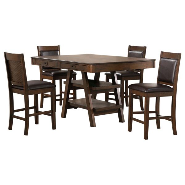 Dewey 5-piece Rectangular Dining Table Set Walnut