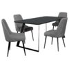 Smith 5-piece Rectangular Ceramic Top Dining Table Set Black