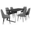Smith 7-piece Rectangular Ceramic Top Dining Table Set Black