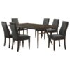 Wes 7-piece Rectangular Dining Table Set Dark Walnut