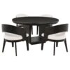 Leandro 5-piece Round Dining Table Set Burnished Black
