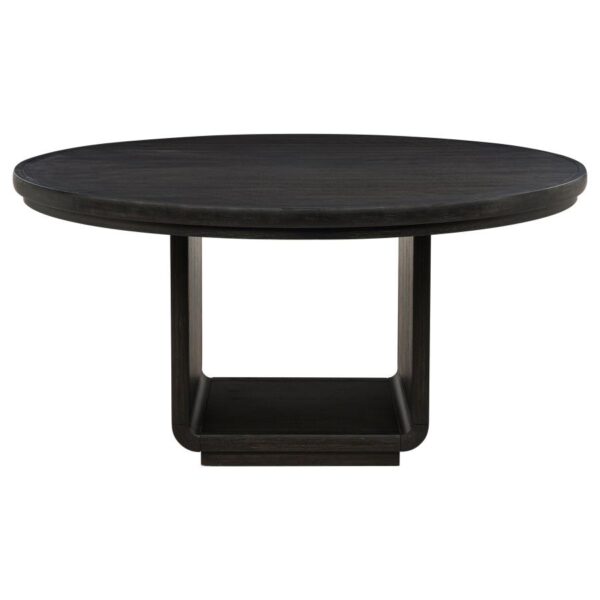 Leandro 5-piece Round Dining Table Set Burnished Black