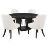 Leandro 5-piece Round Dining Table Set Burnished Black