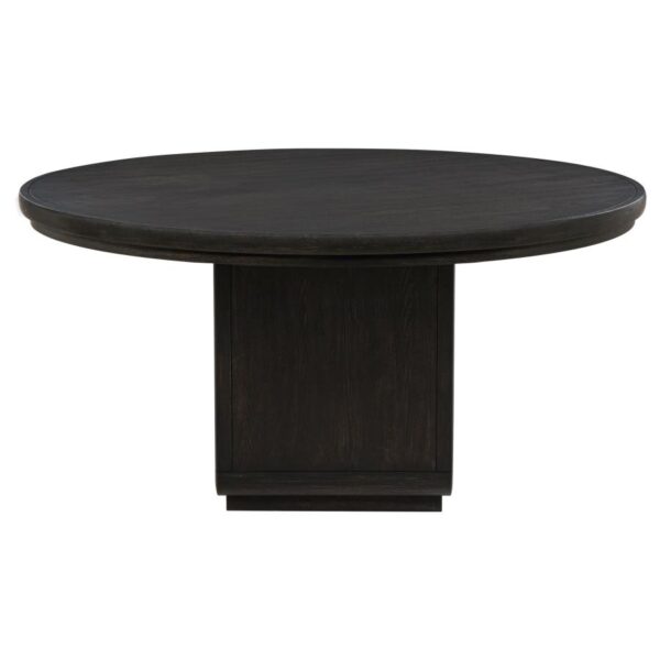 Leandro 7-piece Round Dining Table Set Burnished Black