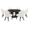 Leandro 7-piece Round Dining Table Set Burnished Black