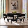 Leandro 60-inch Round Dining Table Burnished Black