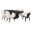 Leandro 7-piece Rectangular Dining Table Set Burnished Black