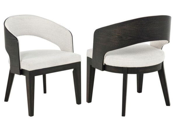 Leandro Upholstered Dining Arm Chair Cream (Set of 2)