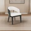Leandro Upholstered Dining Arm Chair Cream (Set of 2)
