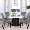 Sherry 5-piece Round Marble Top Dining Table Set Grey