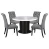 Sherry 5-piece Round Marble Top Dining Table Set Grey