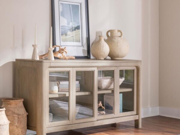 Solano Sliding Door Dining Sideboard Server Weathered Mango
