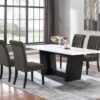 Sherry 5-piece Rectangular Marble Top Dining Table Set Brown
