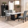 Sherry 5-piece Rectangular Marble Top Dining Table Set Grey