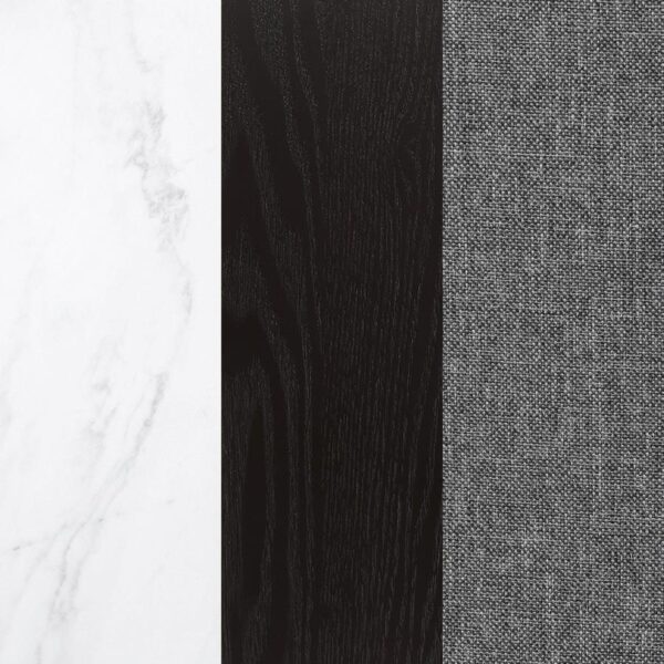 Sherry 7-piece Rectangular Marble Top Dining Table Set Grey