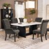 Osborne 72-inch Marble Top Dining Table Rustic Espresso