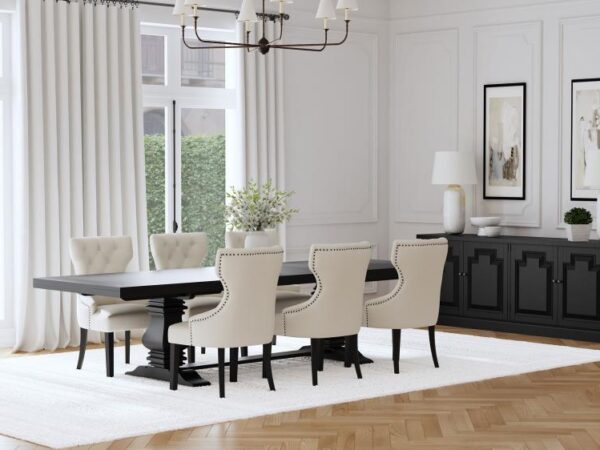 Florence 7-piece 126-inch Extension Dining Table Set Beige