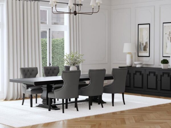Florence 7-piece 126-inch Extension Dining Table Set Grey