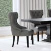 Baney Fabric Upholstered Dining Side Chair Grey and Black