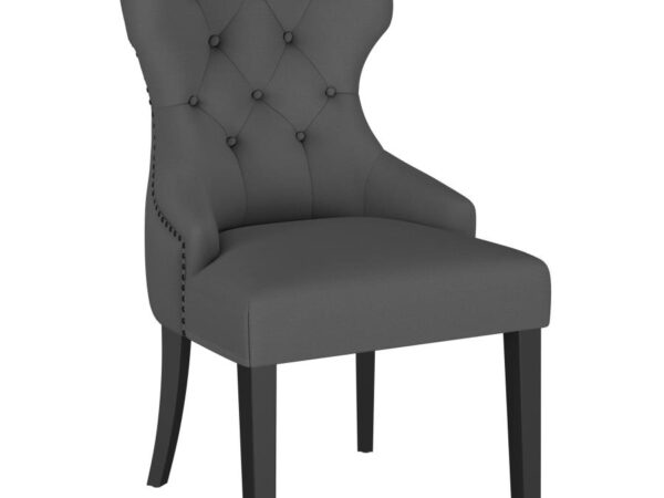 Baney Fabric Upholstered Dining Side Chair Grey and Black