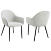 Emma Fabric Upholstered Dining Arm Chair Fog Grey (Set of 2)
