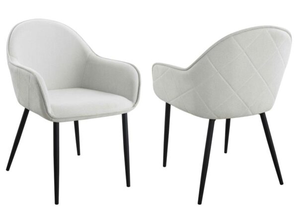 Emma Fabric Upholstered Dining Arm Chair Fog Grey (Set of 2)