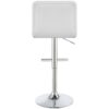 Lenny Upholstered Adjustable Bar Stool White (Set of 2)