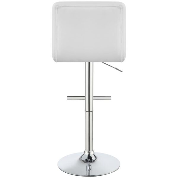 Lenny Upholstered Adjustable Bar Stool White (Set of 2)