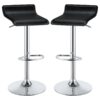 Bidwell Upholstered Adjustable Bar Stool Black (Set of 2)