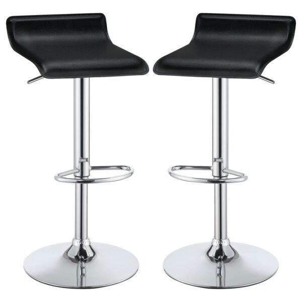 Bidwell Upholstered Adjustable Bar Stool Black (Set of 2)