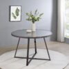Jillian Round 45-inch Mirror Top Dining Table Black Nickel