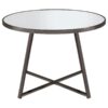 Jillian Round 45-inch Mirror Top Dining Table Black Nickel