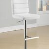 Bianca Upholstered Adjustable Bar Stool White (Set of 2)