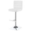 Bianca Upholstered Adjustable Bar Stool White (Set of 2)