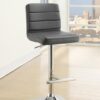 Bianca Upholstered Adjustable Bar Stool Grey (Set of 2)