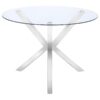 Vance Round 41-inch Glass Top Asterisk Dining Table Chrome