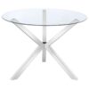 Vance Round 41-inch Glass Top Asterisk Dining Table Chrome