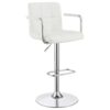 Palomar Adjustable Height Bar Stool White and Chrome