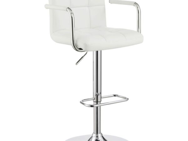 Palomar Adjustable Height Bar Stool White and Chrome