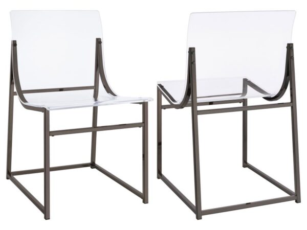 Adino Acrylic Dining Side Chair Black Nickel (Set of 2)