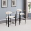 Tina Fabric Upholstered Counter Chair Beige (Set of 2)